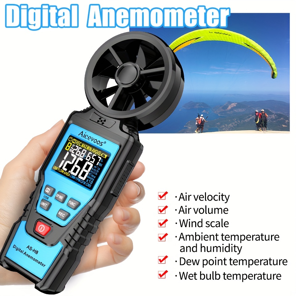 Digital /s Wind Speed Meter 10 ~ 45c Temperature - Temu