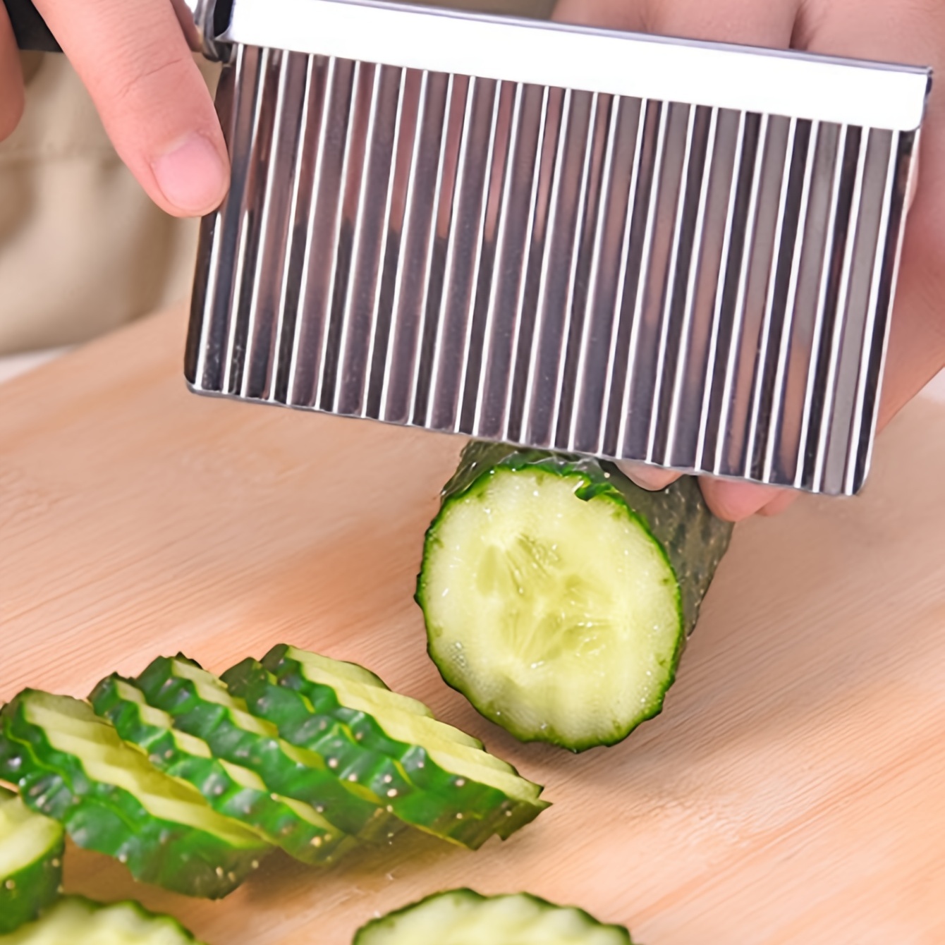 Upgrade Your Kitchen With This Versatile Stainless Steel Potato & Cucumber  Slicer! - Temu