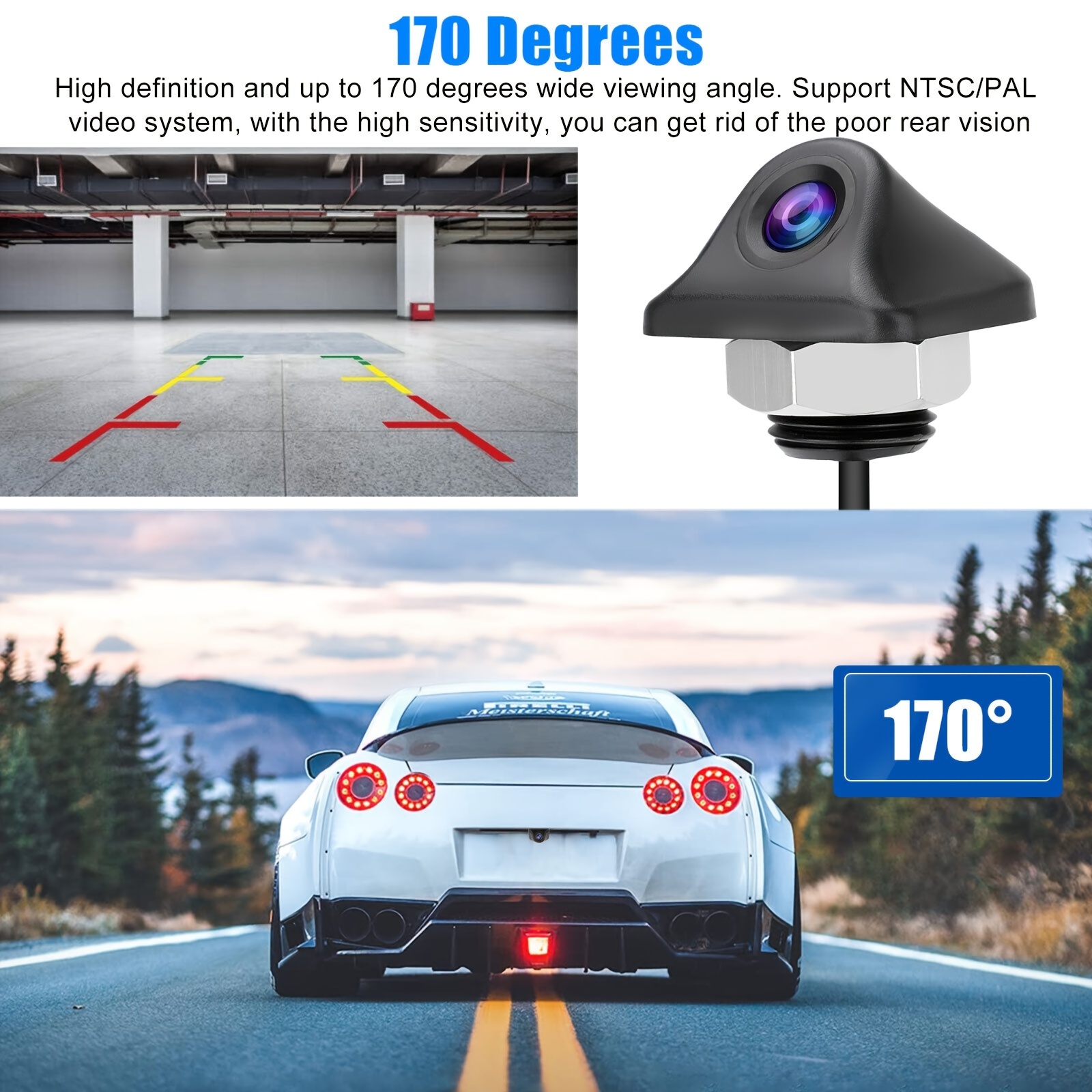 Waterproof Car Backup Camera 170 Degree Wide Angle Car Rear View