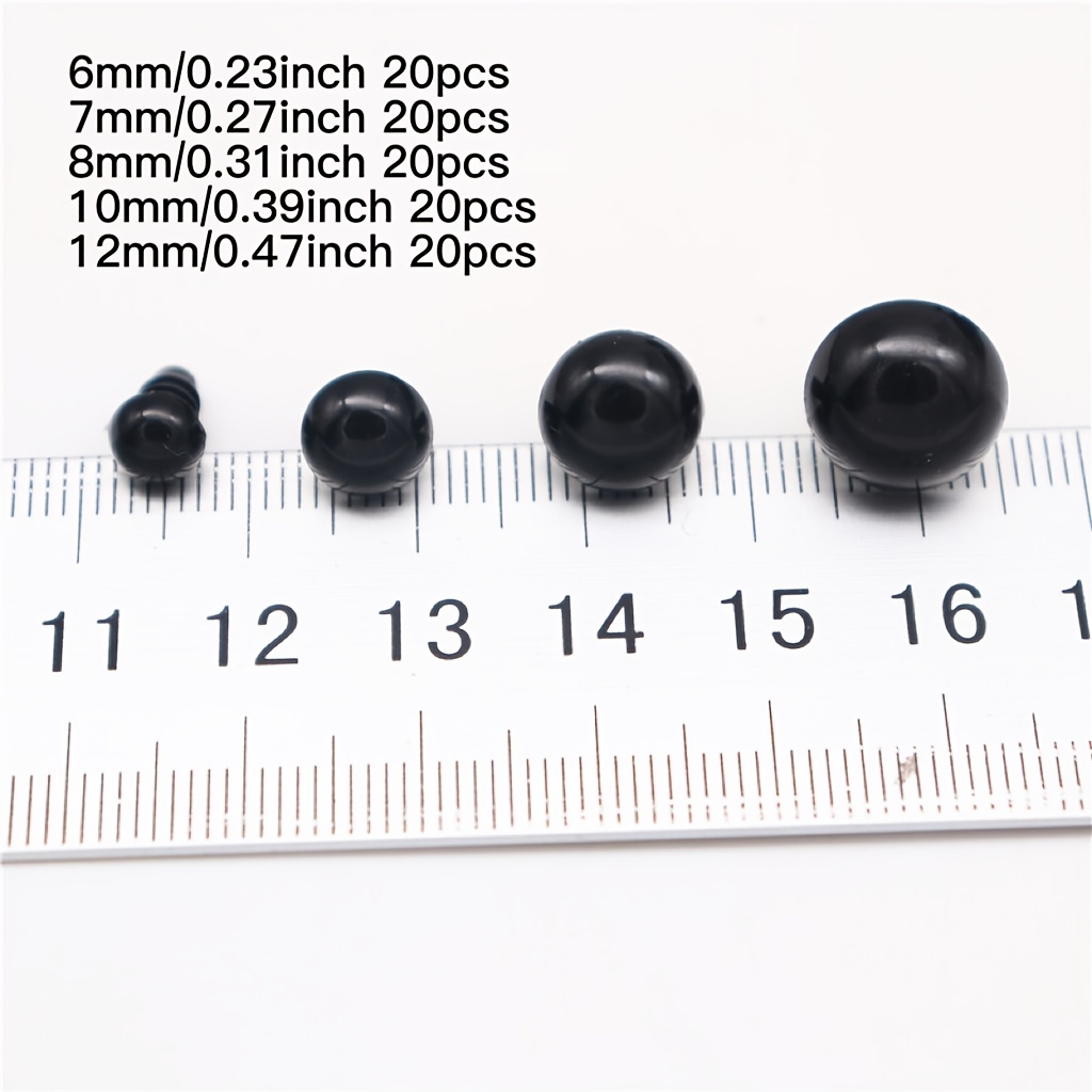 6mm Black Plastic Safety Eyes For Toys Diy - Temu