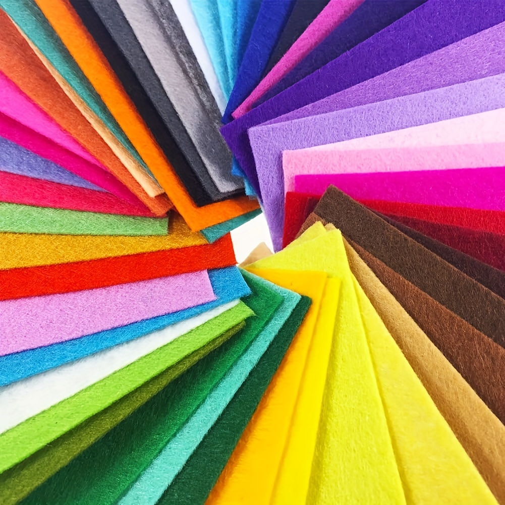 40pcs 40 Colors Felt Fabric Sheets 10cm*10cm Mixed Colors Diy Crafts Square  Nonwoven Fabric 1mm Thick