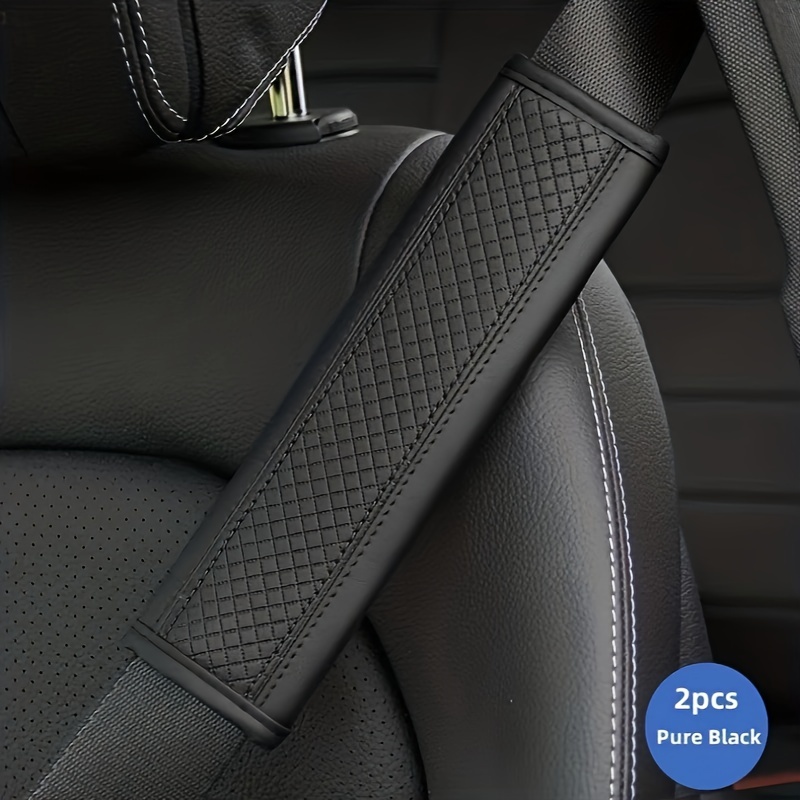 2 almohadillas para cinturón de seguridad para coche, fundas para cinturón  de seguridad, correa de cinturón de seguridad para adultos y niños (negro)