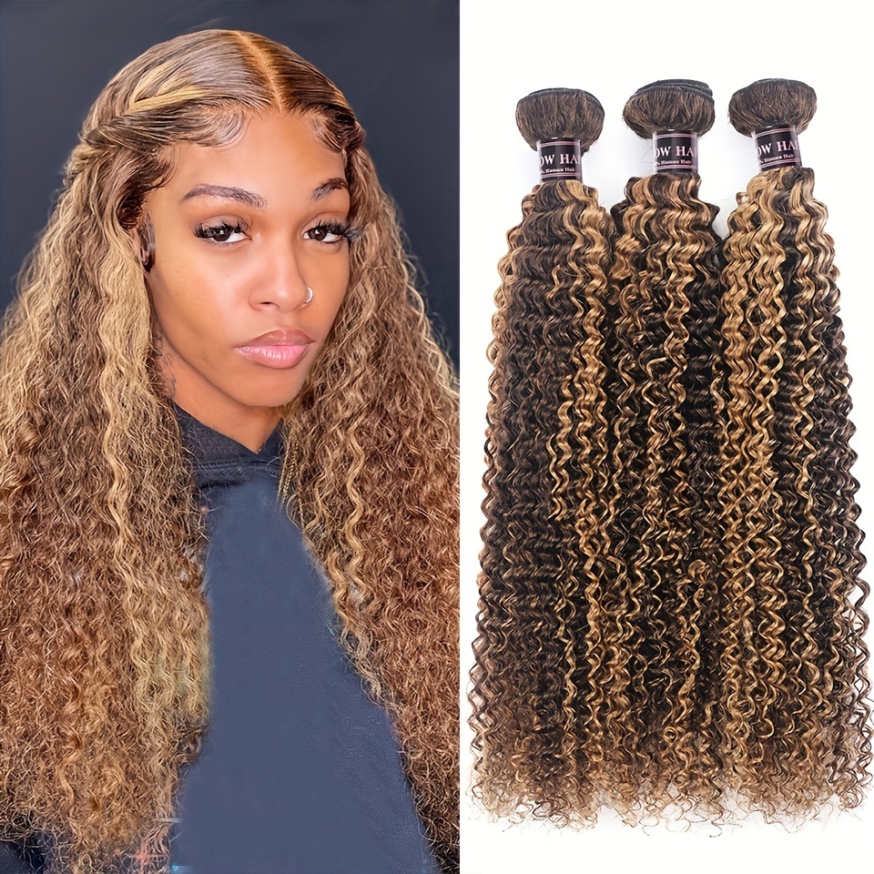 Brazilian Kinky Curly Hair Weave Bundles 100% Remy Human - Temu Canada