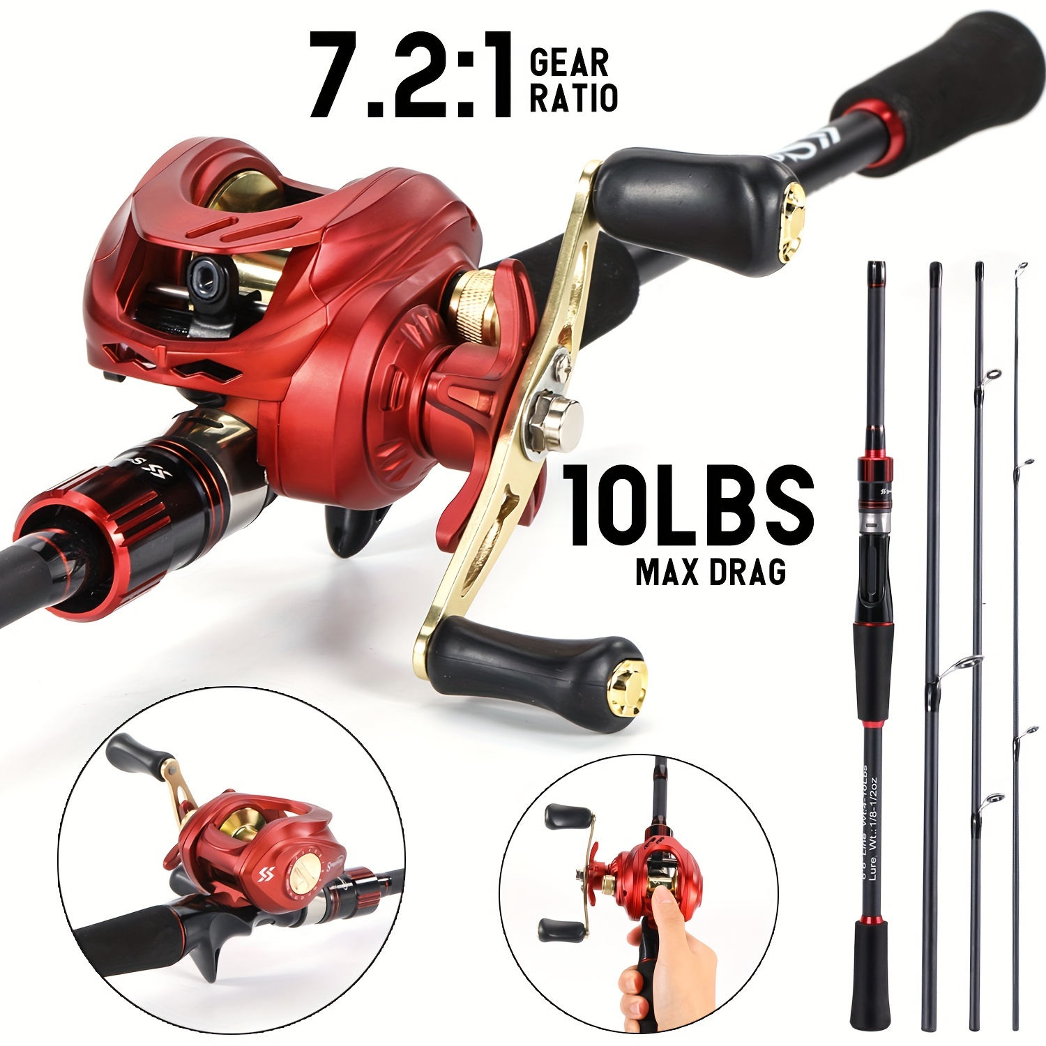 Sougayilang Baitcasting Reel Fishing Tackle Set High Carbon - Temu Mauritius