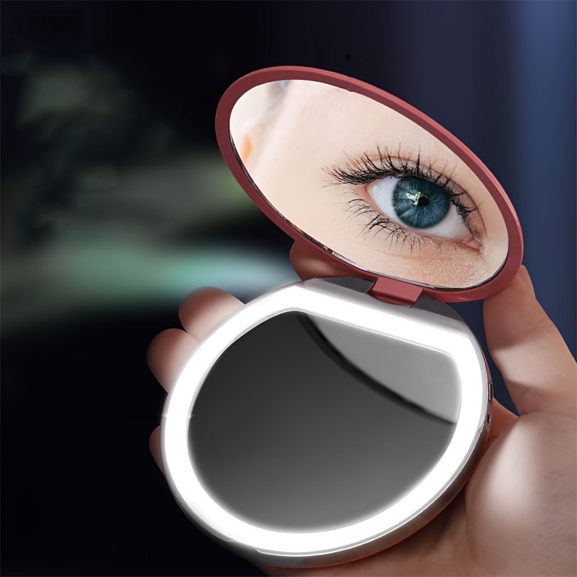 Fancii Espejo de maquillaje con aumento con luz LED con aumento de doble  cara 1x/10x, brillo recargable y ajustable, espejo grande de tocador de  mesa