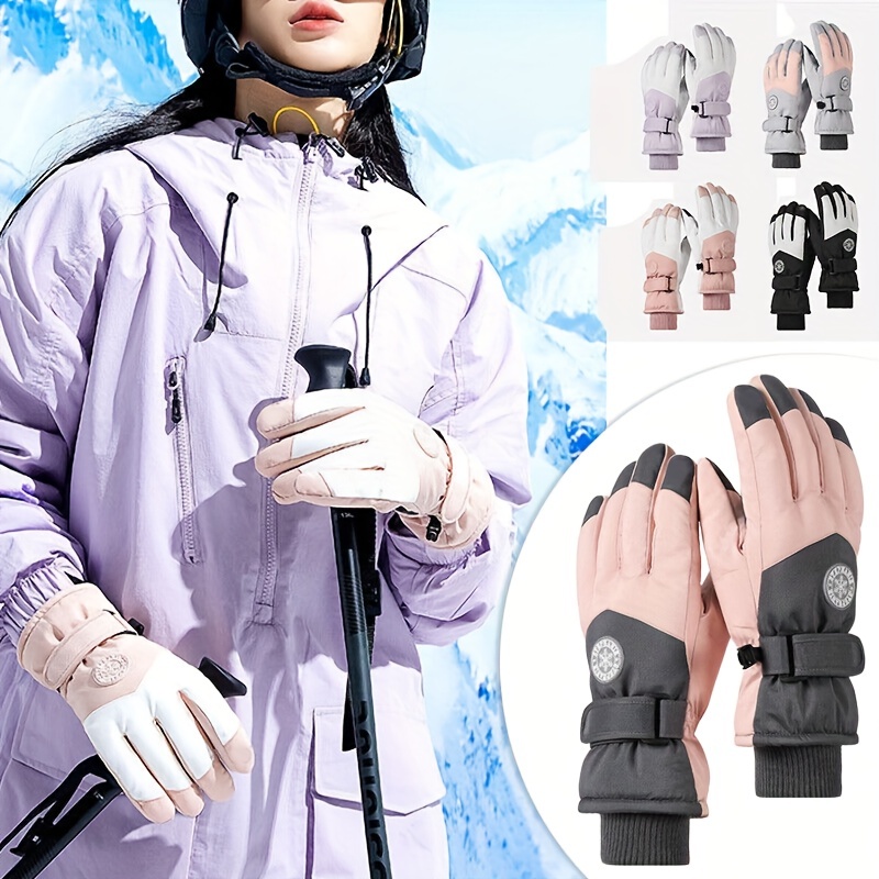 Gants d'hiver Noir pour Homme Femme Imperméable antidérapants écran tactile  ski