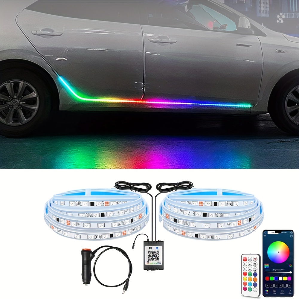 Car Interior Lighting, LED Atmosphere Light, Bawoo 48 Car Strip Light LED  Lights, Car Interior Lighting, USB Port Car Light Strip with Remote Control