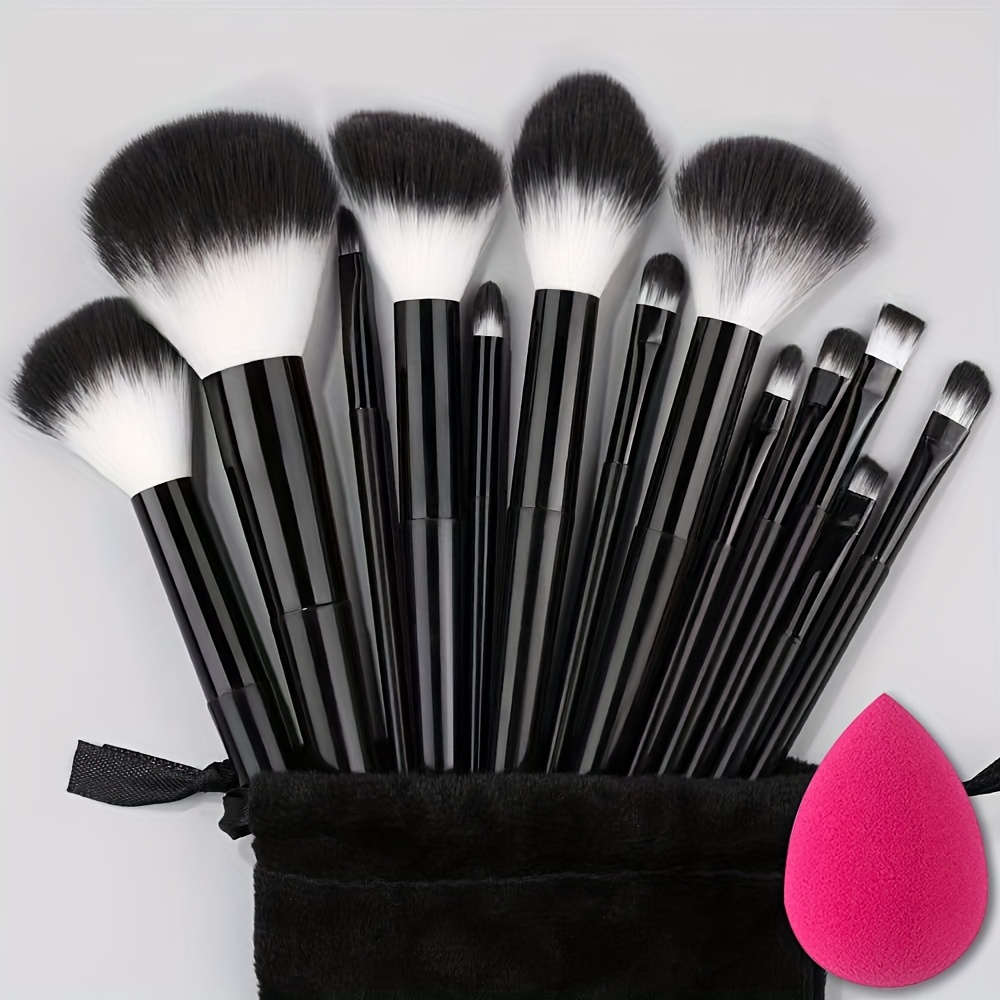 

13pcs Makeup Brushes With Makeup Sponge Storage Bag Professional Face, Eye, Eyeliner, Blush, Contour, Foundation Blending Makeup Brushes Perfect Birthday Gift For Women