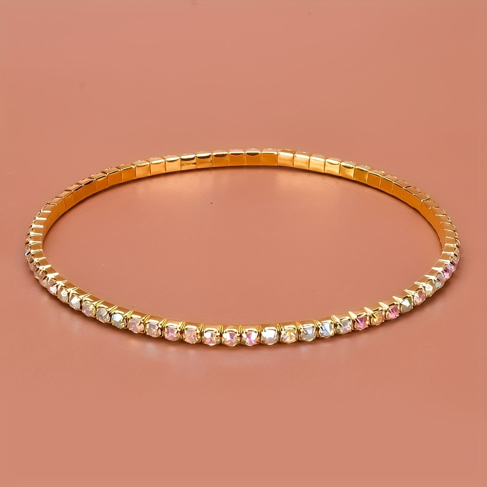 Rhinestone Claw Chain Silver Plated Anklet