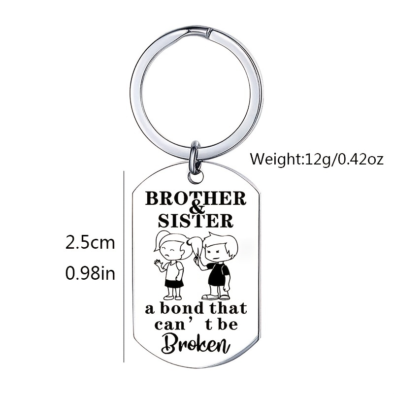 1pc Brother Keychain Gifts Christmas Birthday Gifts for Brother Graduation Gifts Inspirational Gifts for Brother Family Gift for Men,Temu