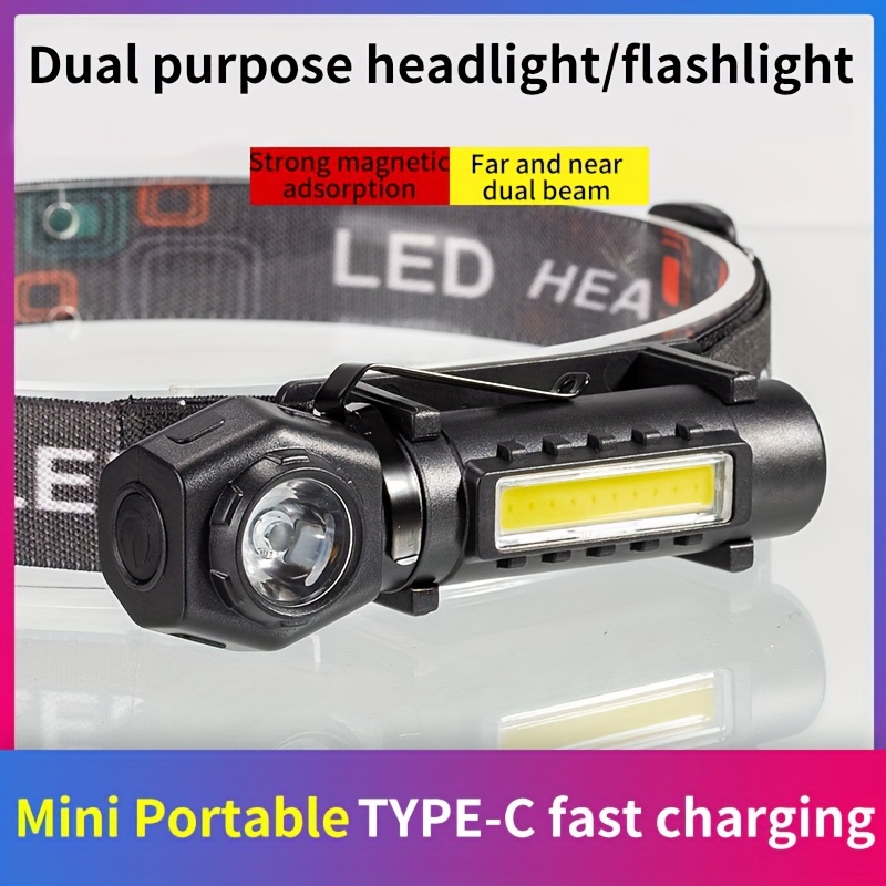 High Power Led Flashlight, Torch Rechargeable Lamp Edc Lantern Headlamp  Head Flashlight, Fishing Flashlight With Usb Charging, LED Portable Led  Work L