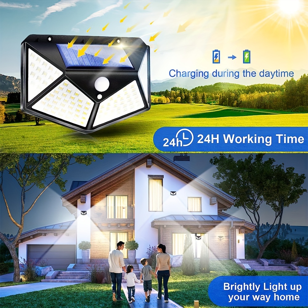 Solar Wall Lights Outdoor Solar Lamp Pir Motion Sensor Wall - Temu