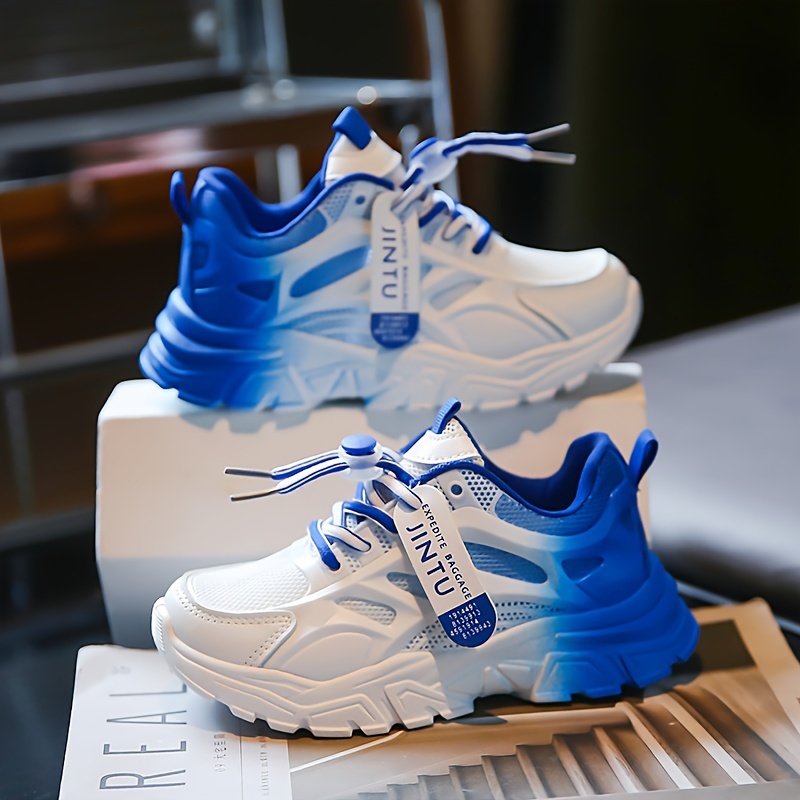 girls trendy gradient colour chunky shoes comfy non slip