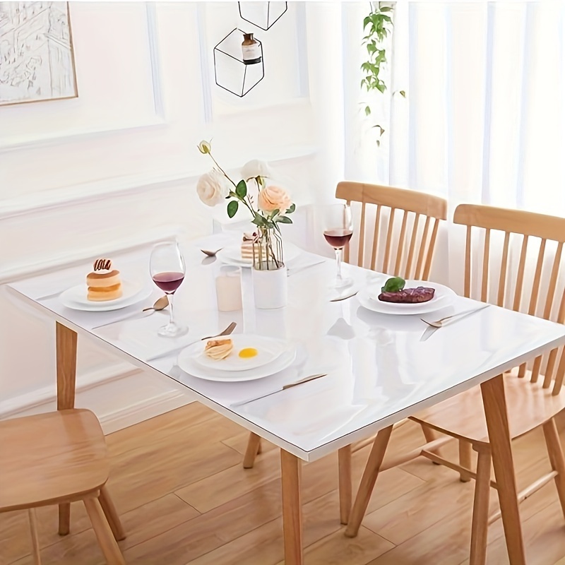  Protector de mesa de comedor de plástico transparente para mesa  de comedor o mesa, mantel de madera, para muebles de café, mesa de mesa,  cubierta de protección superior impermeable de PVC