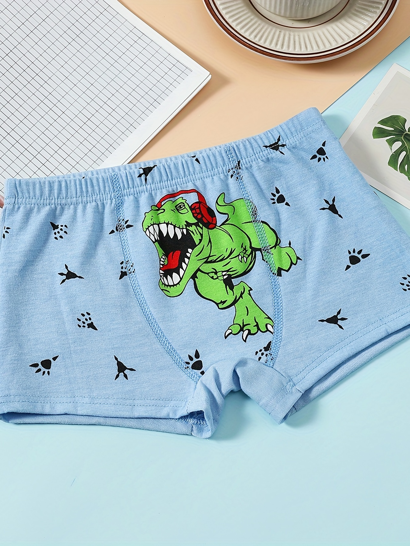 Boy's Dinosaur Boxer Briefs 95% Cotton Breathable Underwear - Temu United  Arab Emirates