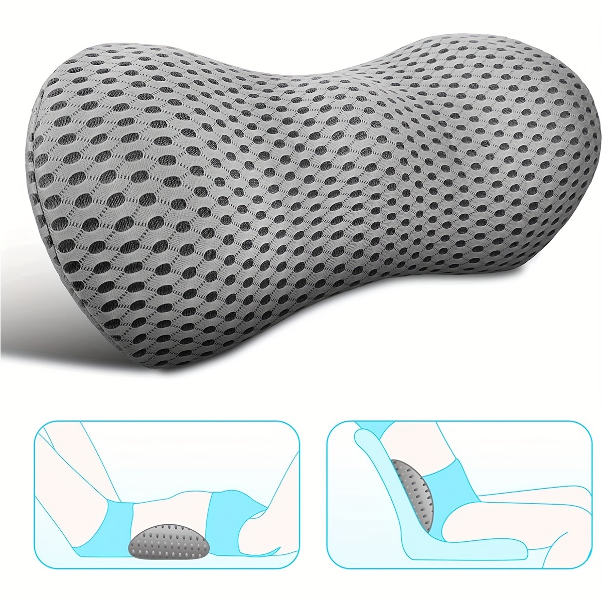 CushZone Seat Cushion, Lumbar Support Pillow with Adjustable Strap-Chair  Cushions for Sciatica Pain Relief-with Washable Cover Memory Foam for Car