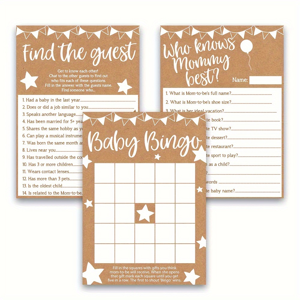

Baby Shower Game Cards, Set Of 30 Cards, Rustic Bridal Wedding Shower Or Bachelorette Party Game, Baby Shower Ideas, Baby Shower Gift Bingo, Baby Predictions And Advice, Baby Baptism Party Supplies