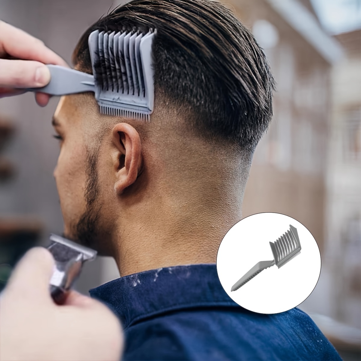 Peignes de décoloration de barbier, peigne de coupe de cheveux  professionnel, peigne de positionnement incurvé résistant à la chaleur pour  hommes salon de coiffure