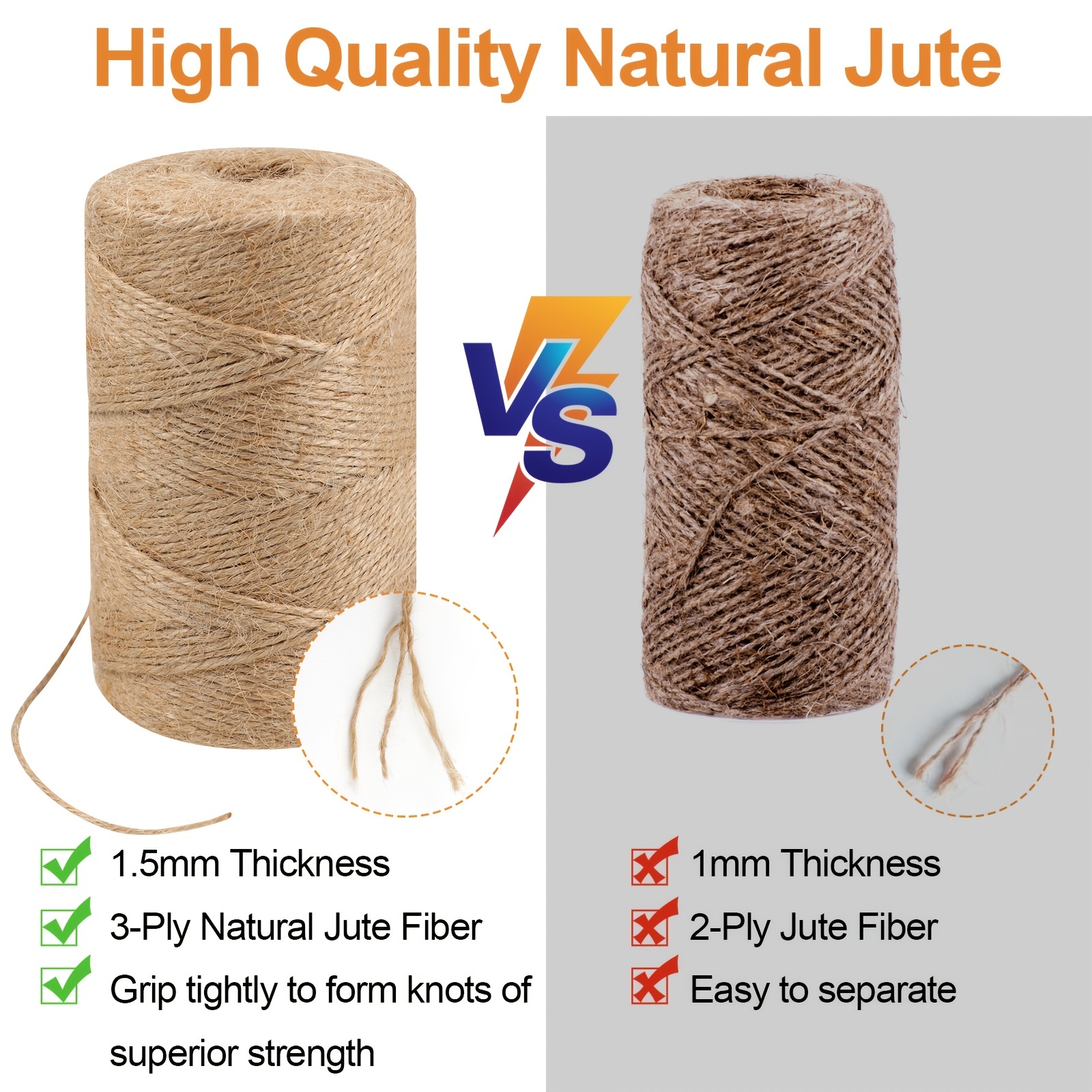 Natural Jute Line 3 Layer Gift Wrapping Rope Diy Garden Rope - Temu