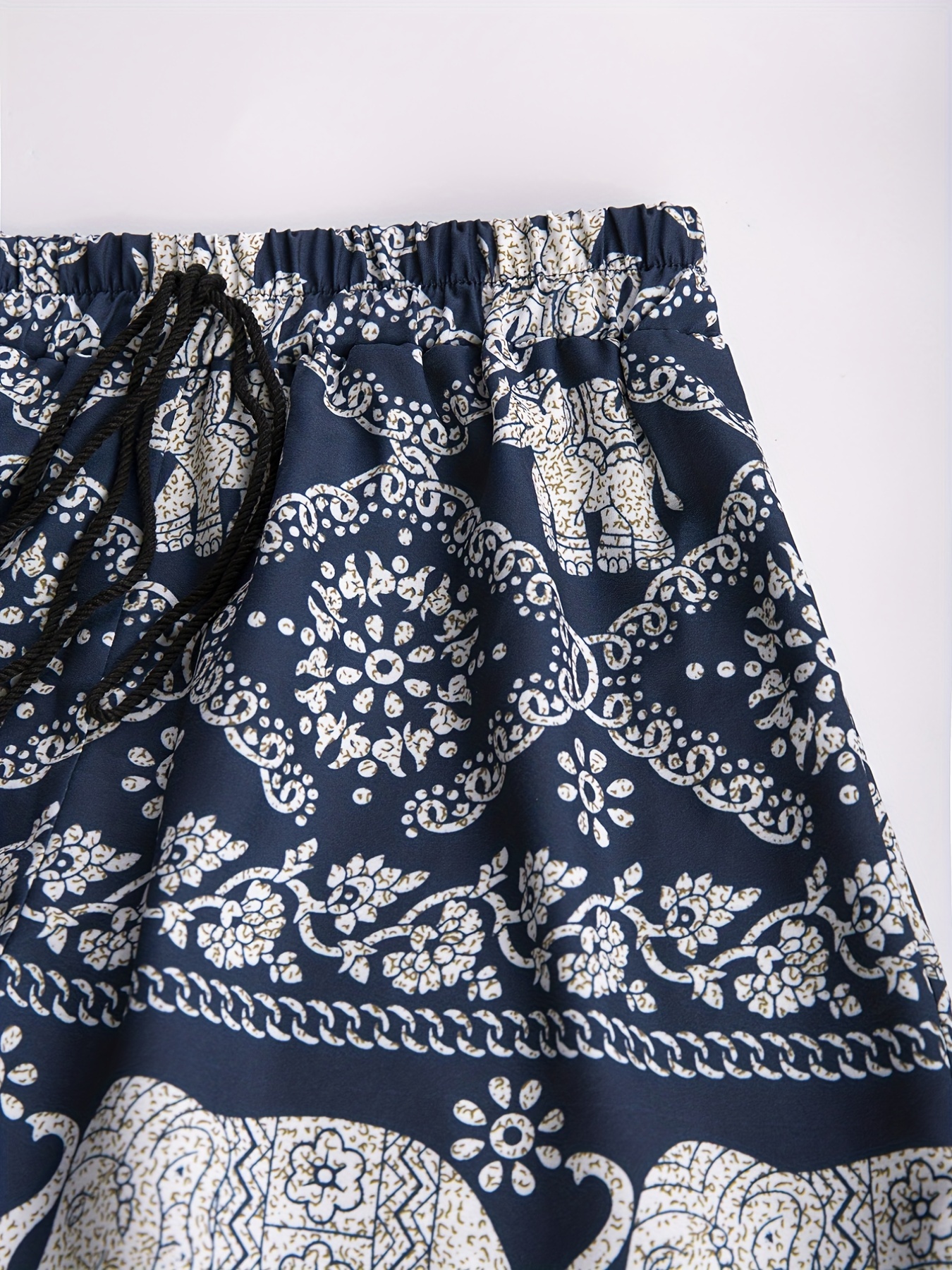 Shorts com cordão com estampa floral e elefante shorts - Temu Portugal