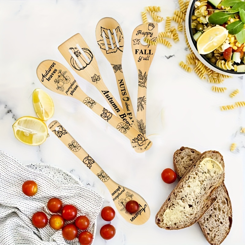 Mom Bamboo Kitchen Utensils Set, Christmas Decorative Wooden Cooking Tools  Set, For Cooking, Gifting, Decorating, Non-stick Kitchen Spoons And  Spatulas, Kitchen Supplies, Halloween Decoration, Gift For Mom, Holiday  Gift, Mother's Day Gift 