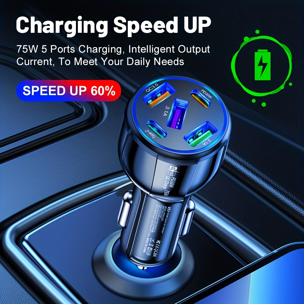 Chargeur Voiture Usb Essager 45w/30w Pd3.0 Qc4.0 Qc3.0 Type - Temu Canada