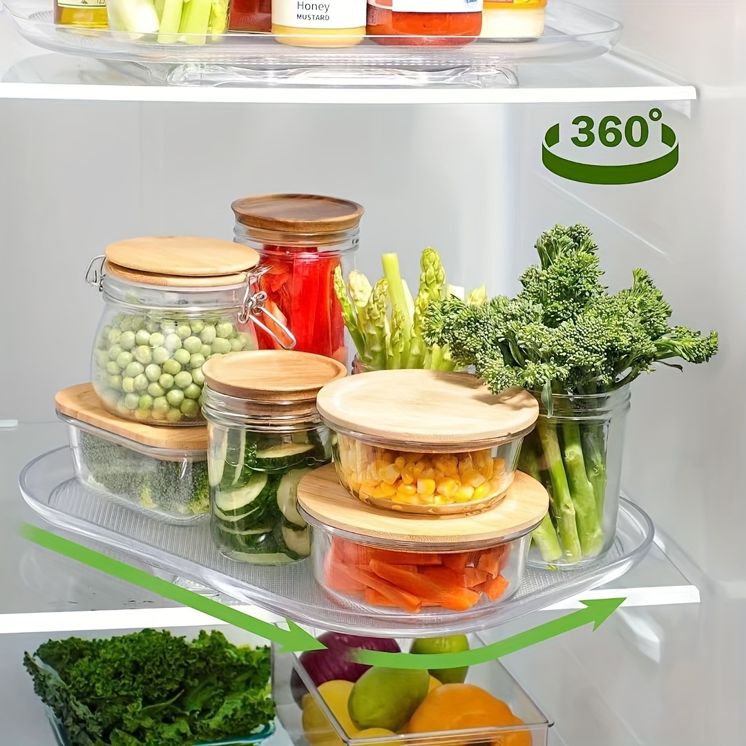 1pc, Square Lazy Susan Organizer For Refrigerator, Turntable Organizer For  Refrigerator, Countertop Condiment Storage Rack, For Kitchen, Pantry, Cabin