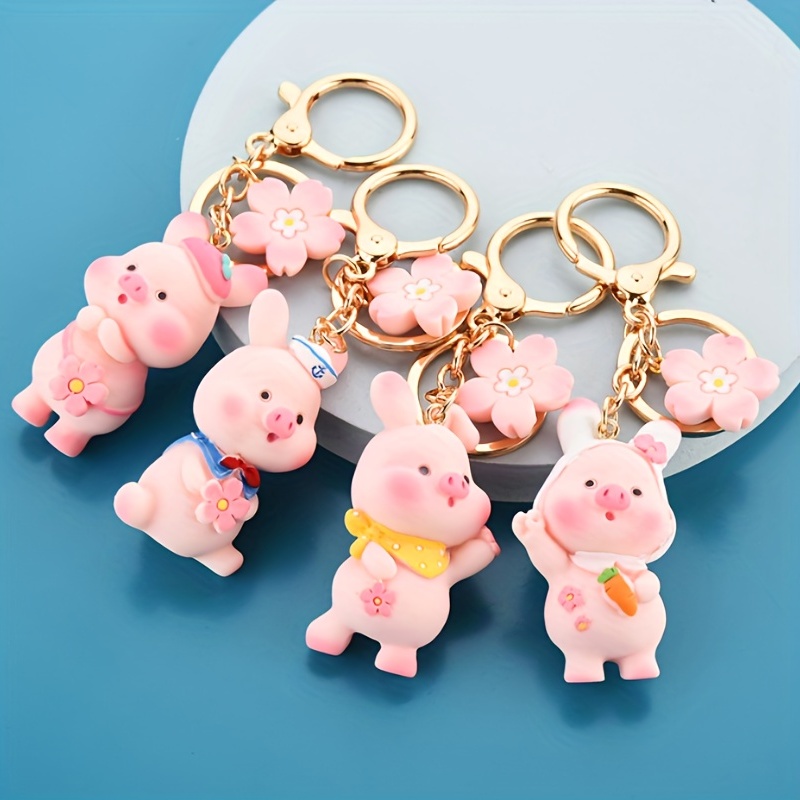 Cartoon Acrylic Pink Cherry Keychain Women Keys Pendent Cute Simulation  Fruit Trend Car Key Chain Female Bag Charm Keyring Gifts