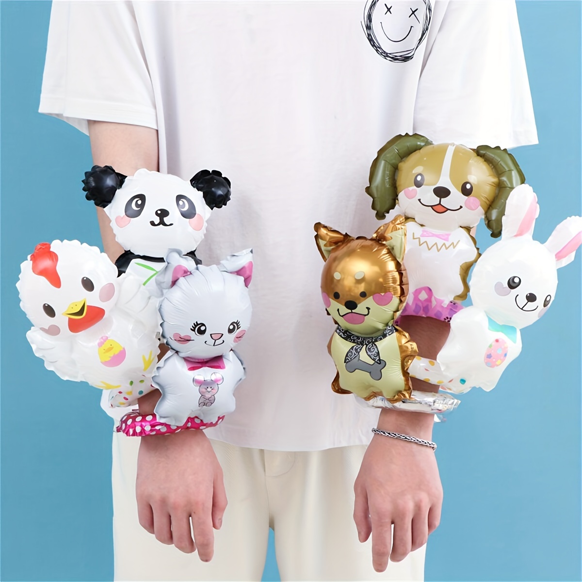 Image of 16pcs Mini Animal Wrist Balloons, Toy Balloons On Hand, Fun Party Decoration Balloons, Game Activity Gifts