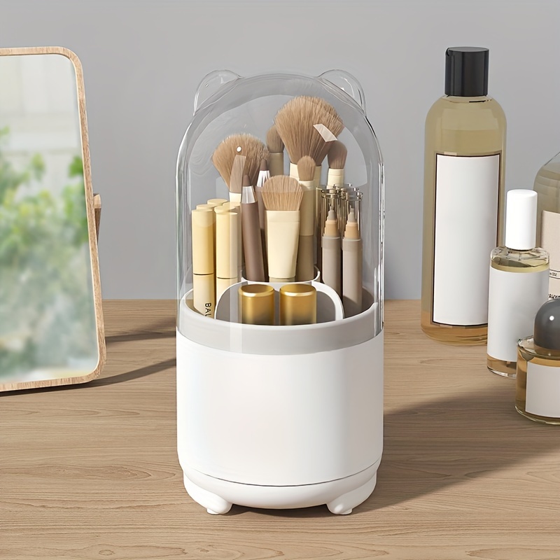 360° Rotating Brush Barrel Makeup Brush Storage Box Portable Desktop  Cosmetic Organizer Lipstick Brushes Holder Pen Holder - AliExpress