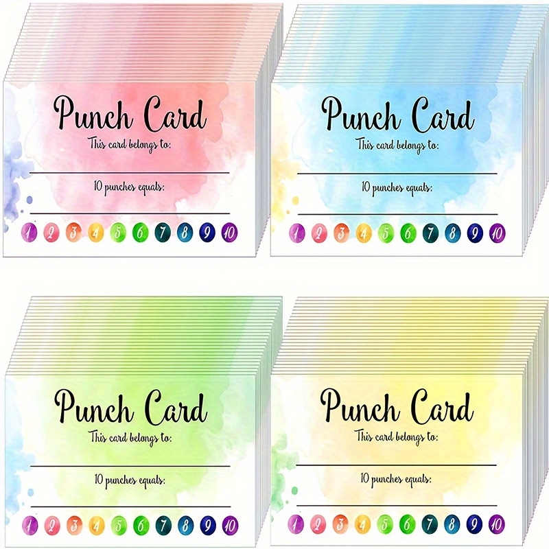 

50pcs/pack Punch Cards, Suitable For Classroom, Behavior Reward Punch Cards, Motivational Punch Cards, Suitable For Business, Teachers