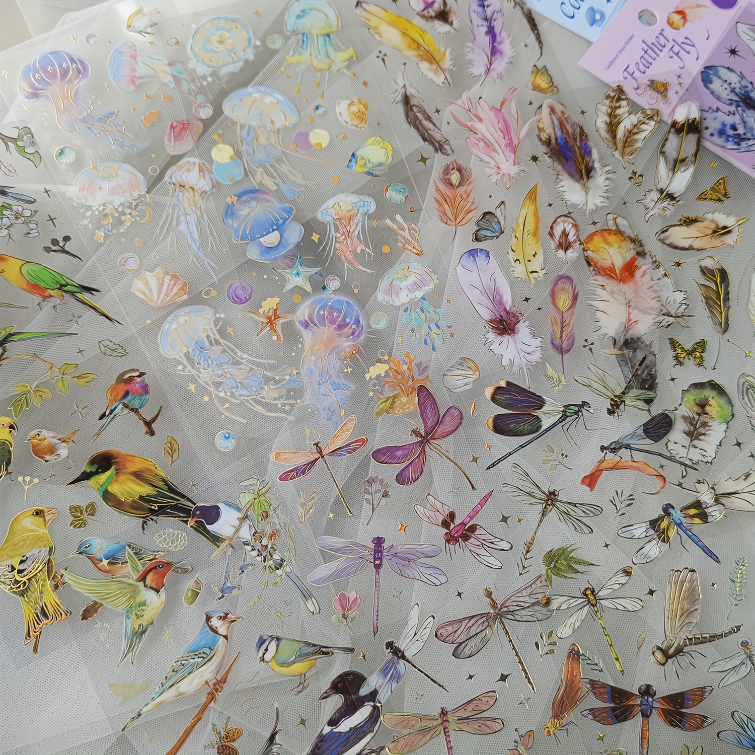 Lot De 5 Autocollants Vintage Forme Plume Dorée – Pour Scrapbooking, Albums Photos, Décoration Créative