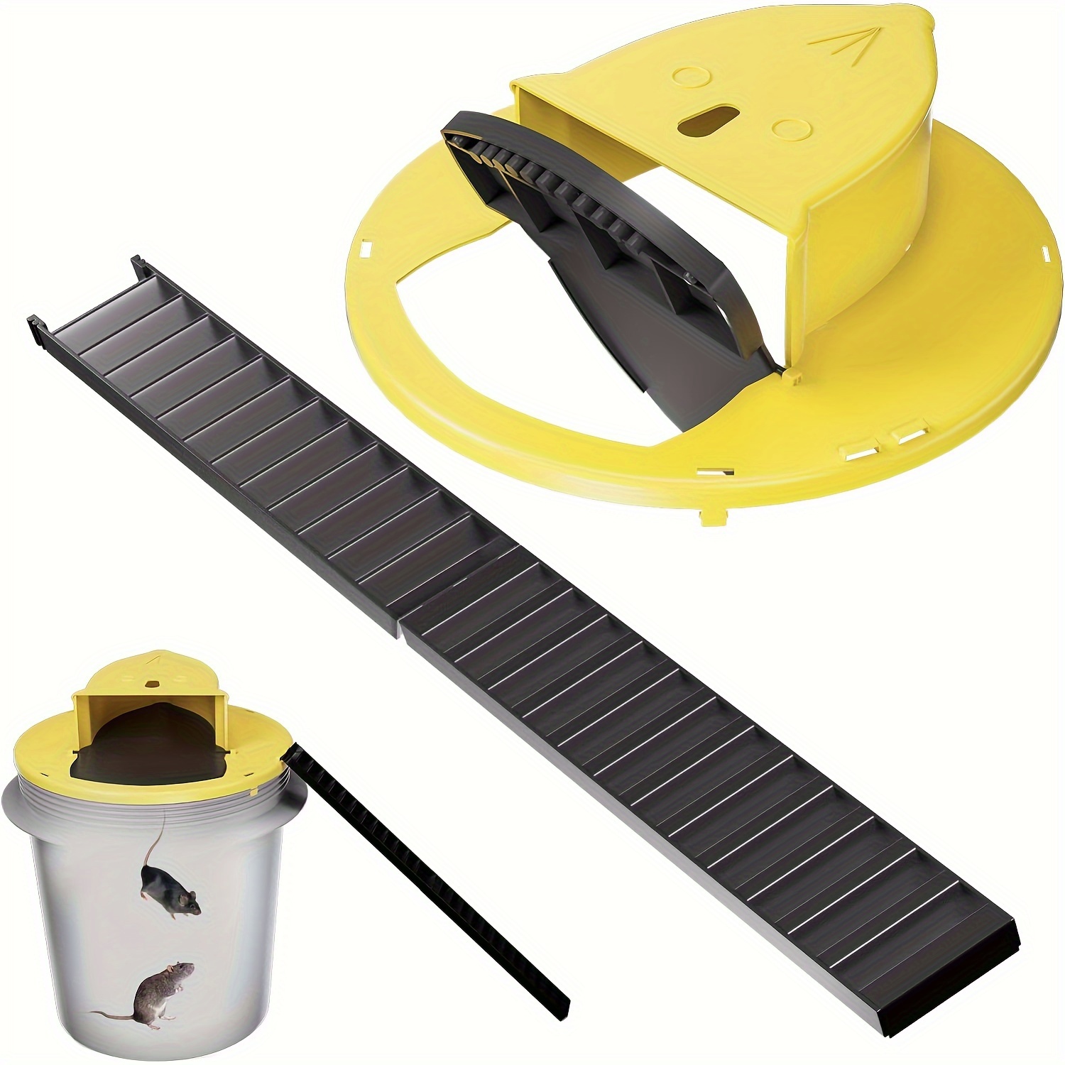 Second Generation, Flip N Slide Bucket Lid Mouse Trap - Indoor Outdoor, 5 Gallon Bucket Compatible, Multi Catch, Auto Reset, Slide Bucket Lid Mouse