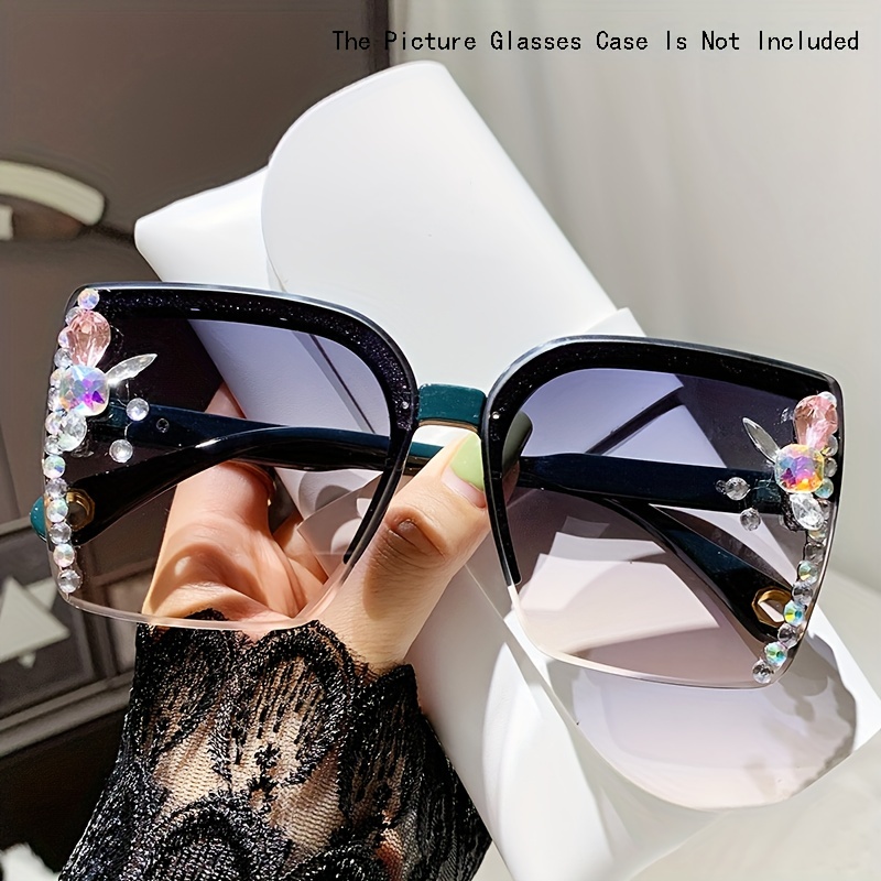 Luxury Rhinestone Square Sunglasses For Women Sparkling Gradient Uv400 Sun  Shades For Party Beach Travel - Temu