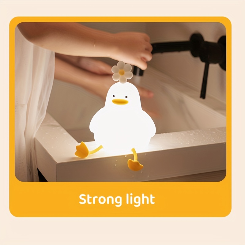 MUID Benson Lying Flat Duck Night Light, LED Squishy Duck Lamp, Cute Light  Up Duck, Silicone Dimmable Nursery Nightlight, Rechargeable Bedside Touch