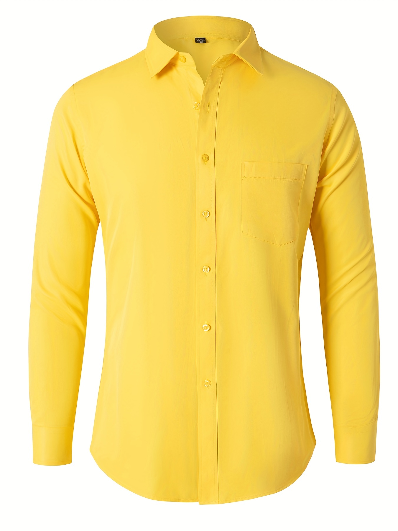 Las mejores ofertas en Camisetas de manga larga amarillo para hombres