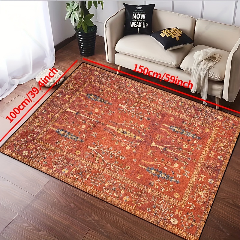 European Retro Green Indoor/outdoor Machine Washable Rug - Non-slip, Modern  Boho Home Decor For Living Room & Beyond! - Temu