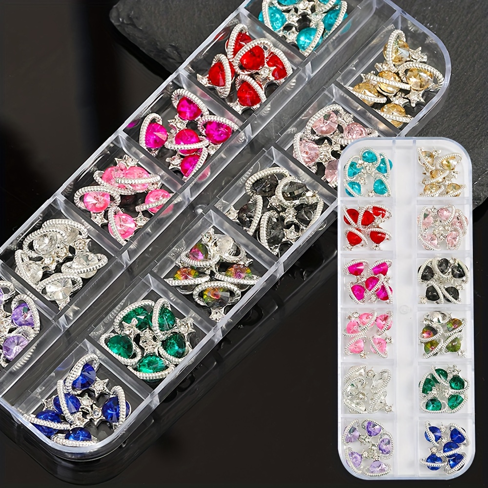 

60pcs, Planet Nail Art Charms With Rhinestones, 3d Alloy Saturn Shape Nail Gem Accessories, Nail Art Jewelry For Girls Nail Art Crafts Decoration Supplies