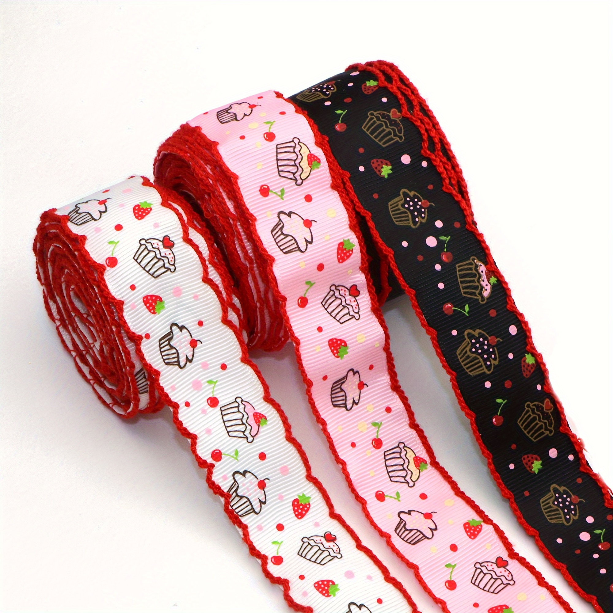 Strawberry Grosgrain Ribbon, 1'' Colorful Strawberry Ribbon Red Pink Green  Strawberry for DIY Craft Wreath Floral Gift Wrapping