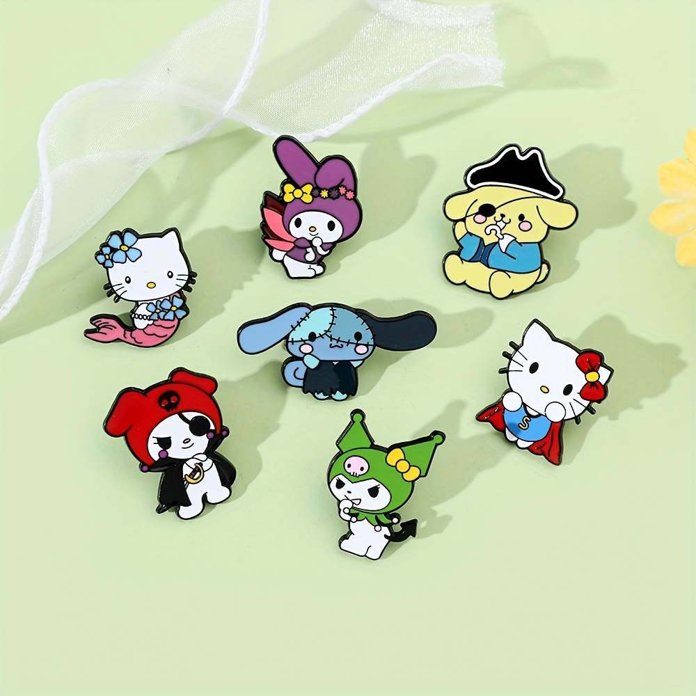 Creative Cartoon Brooch Cute Hello Kitty Kuromi - Temu