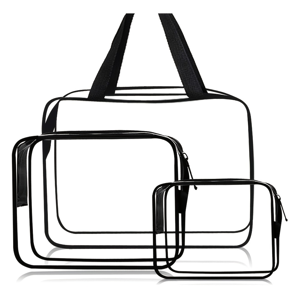  Black Transparent Cosmetic Bag Waterproof Handbag