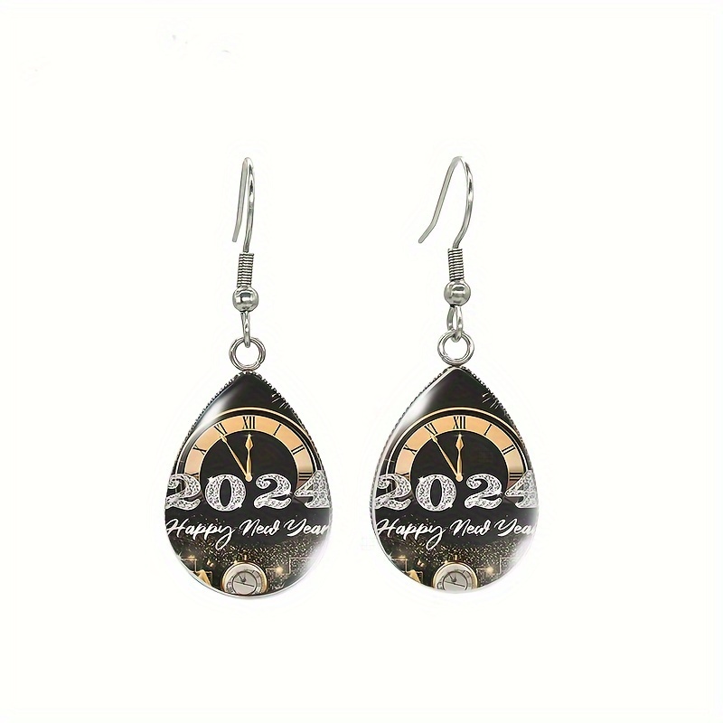 2024 Happy New Year Earrings New Year Party Gifts - Temu