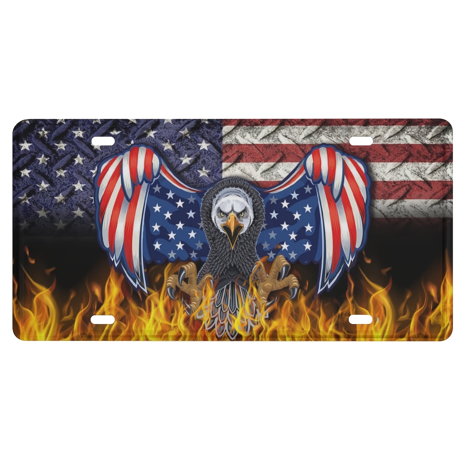 Car Tag Plate Aluminum American Patriotic Eagle License Plate Teal With 4  Holes Car Accessories For Men Women 6 12in 15 30cm - Automotive - Temu