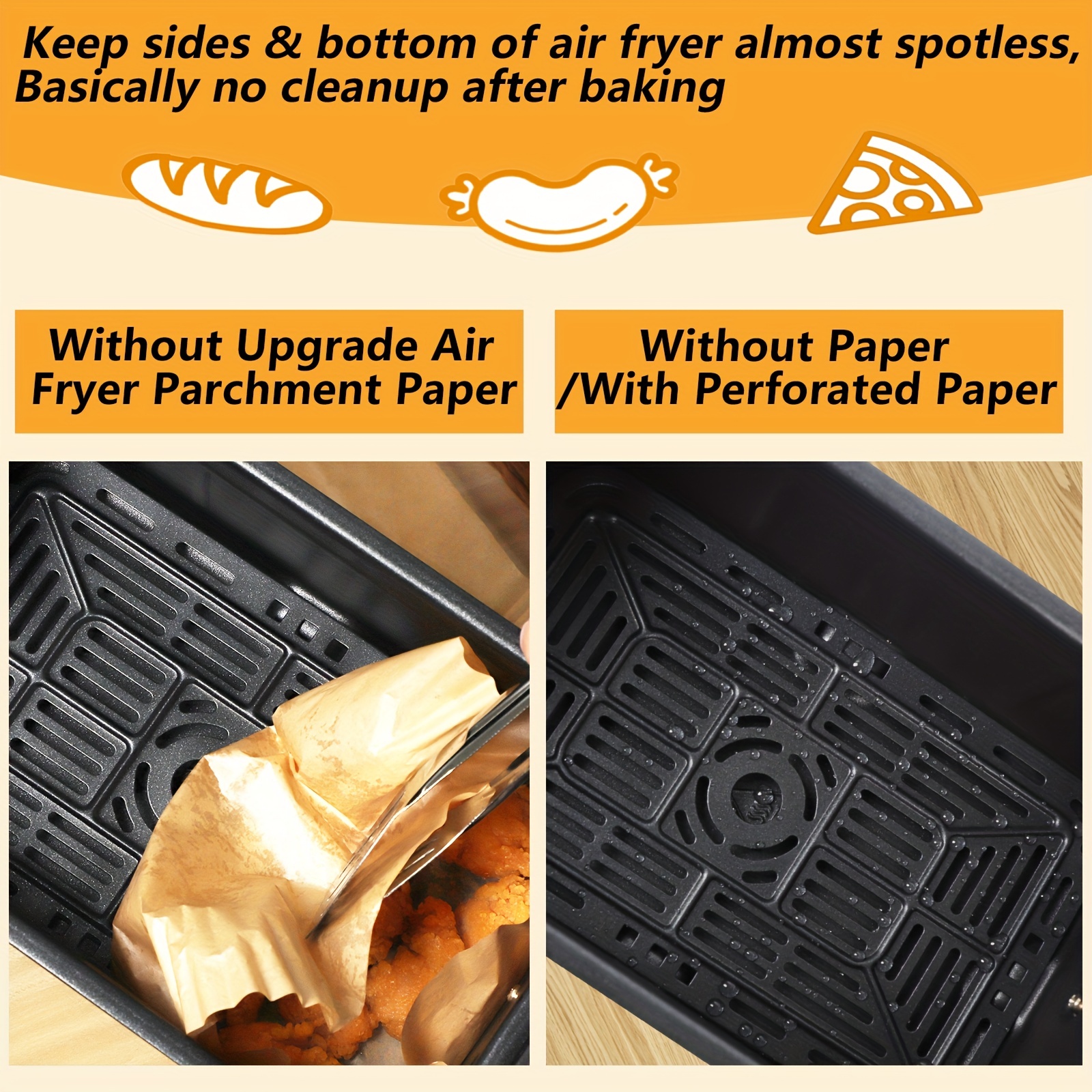 Baking Papers For Dual Zone Air Fryer, Disposable Air Fryer Liners