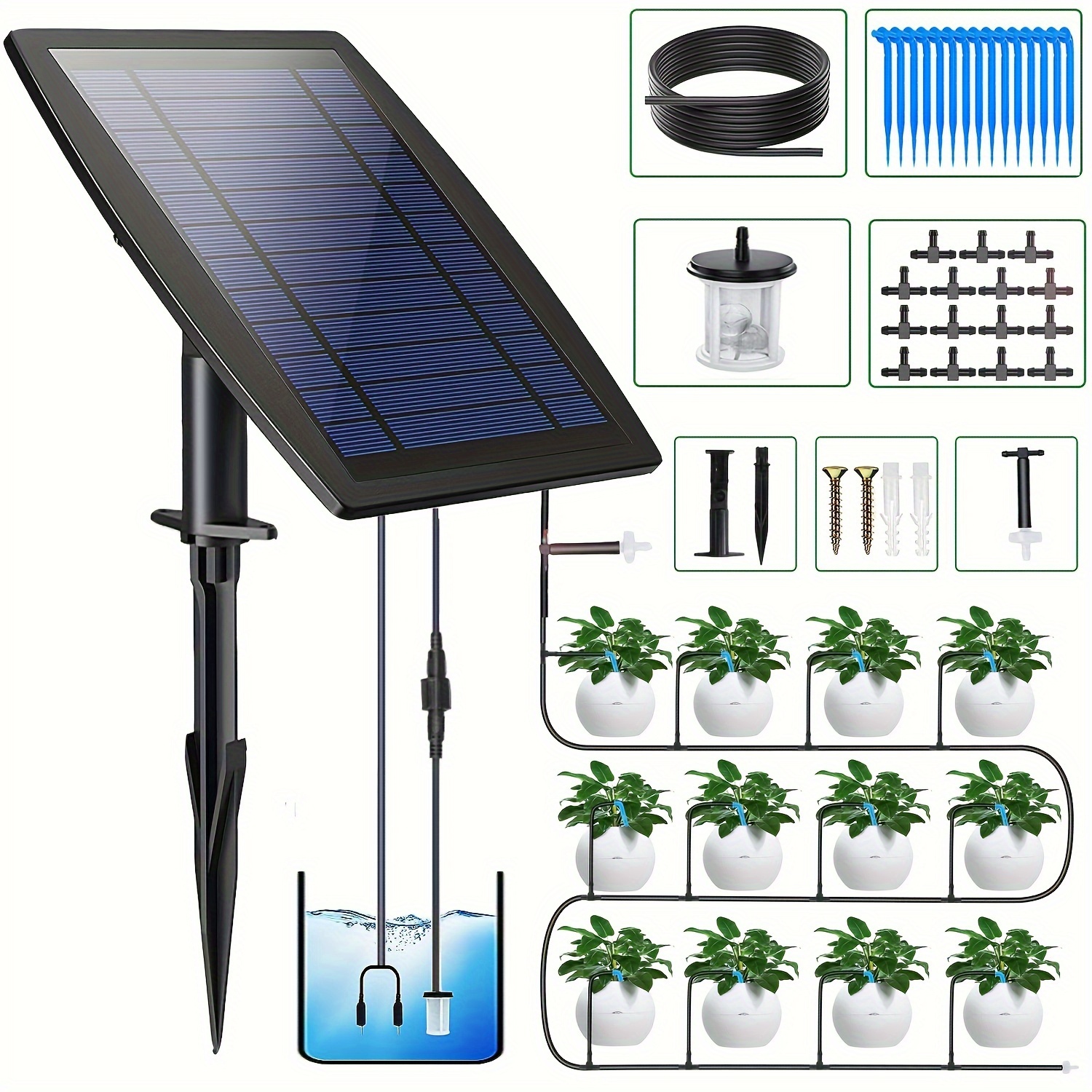 Kit D'irrigation Goutte à Goutte Automatique énergie Solaire Système D' arrosage
