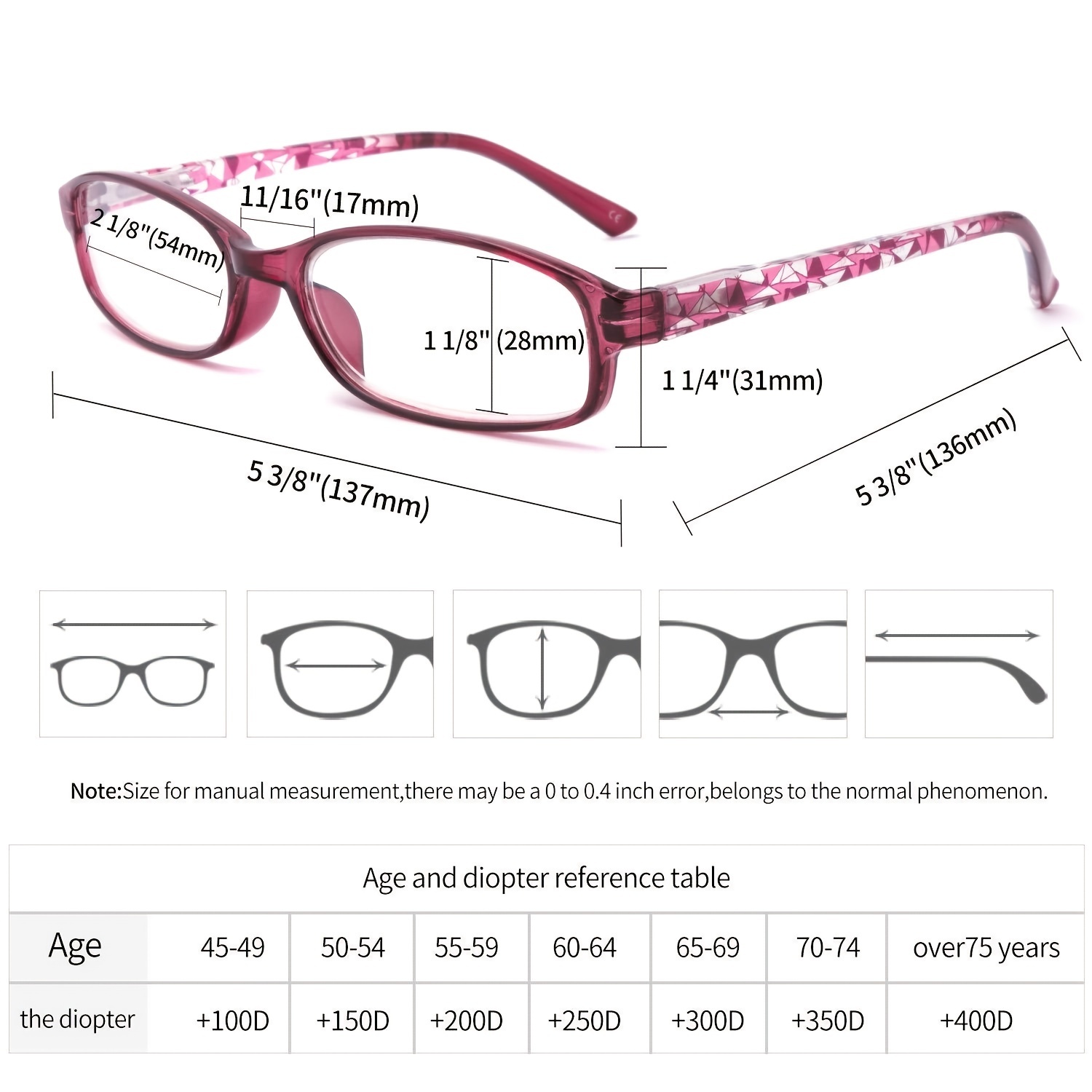 Women's Light Blocking Reading Glasses with Pattern Print