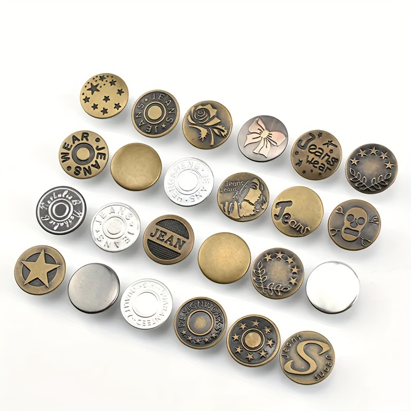20mm Replacement Jean Buttons 12 Sets Combo Copper Tack Buttons