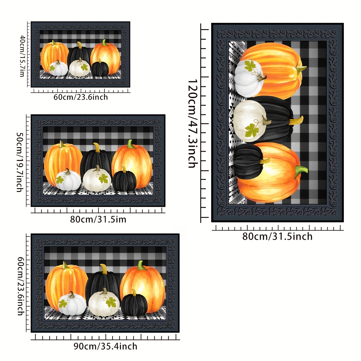 Fall Harvest Kitchen Rug Black And White Checkered Border Thanksgiving  Floor Mat Sunflower Pumpkin Black And White Checkered Truck Atmosphere  Decorative Doormat Thanksgiving Express Mat Furniture Doormat Thanksgiving  Decor - Temu