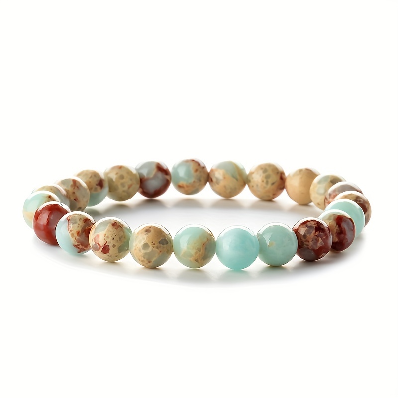 3pc Healing Elastic Stone Bead Bracelet Set, Unisex