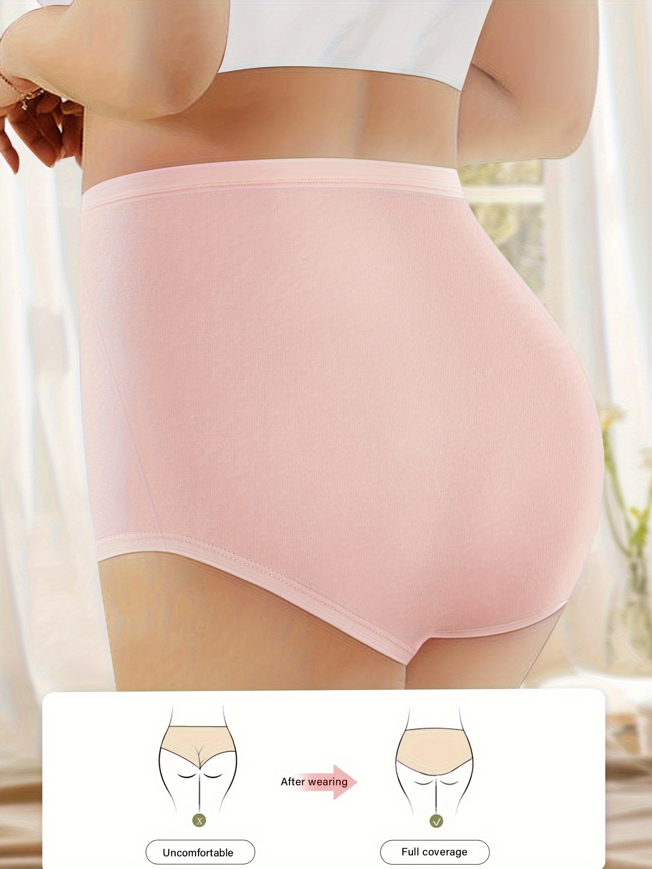 Women's Cotton Panties In Large Sizes,Oversized Cotton Panties,Mid-waist  Woman Underwear Panti,Large Sizes Women's Innerwear